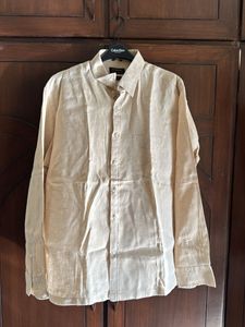 Linen Blend Button-Down Shirt