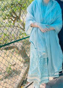 Sky Blue Anarkali Gotapatti suit Set