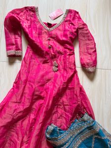 pink anarkali dress