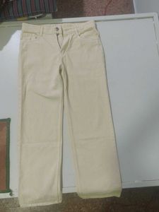 H.M   denim beige straight fit jeans