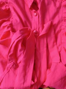 Hot Pink Ruffle Blouse