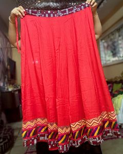 Red Ethnic Wide Legged  Navratri Palazzo