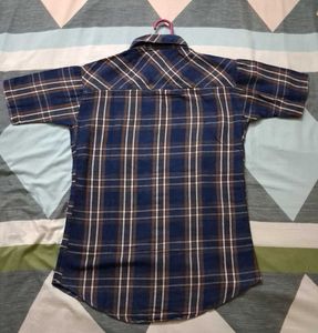 Blue Plaid Short Sleeve Shirt