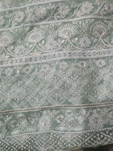 Elegant Sea Green Net Saree
