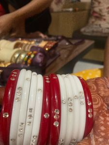 Red &amp; White Bangles