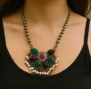 Monalisa stones Statement Necklace