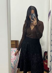 Embroidered Woollen Skirt
