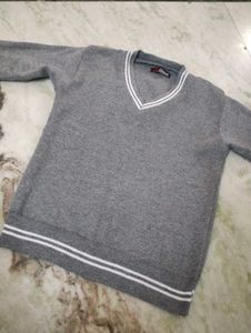 Gray V-Neck Sweater