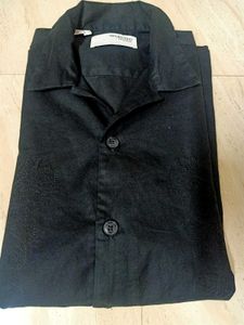 NEW SELECTED HOMME BlackOversized Embroidery Shirt