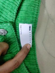 Green Corduroy Flare Leg Pants