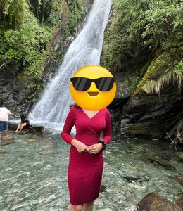 maroon Knit Bodycon Dress