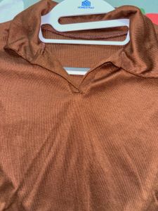 Brown Long Sleeve Top