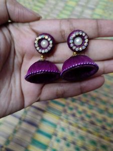 Purple Jhumka Earrings