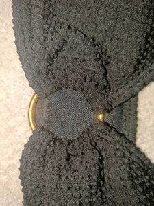 Black Bikini Top w/ Gold Ring