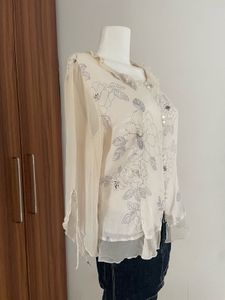 Floral Print Sheer Blouse