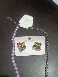 Korean Necklace With Earrings