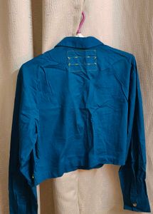 Blue Cropped Jacket