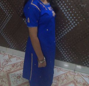 Y2K Chatpata Blue Embroidered Kurta Set