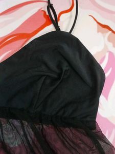 (411)Black Babydoll Lingerie Top
