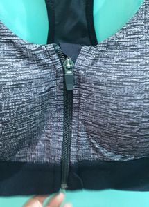 Decathlon Sports Bra - Front Zip, Padded