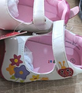 Baby Girl Shoes - White &amp; Red