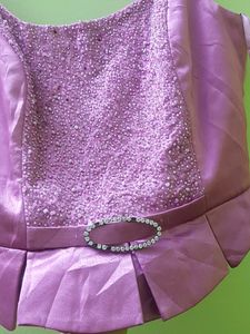 Embroided Partywear Heavy Satin Top Bust 32/34