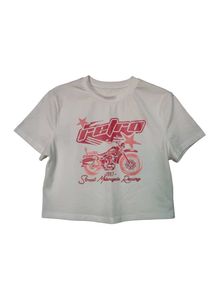 SAVANA Printed Pullover T-shirt (crop)