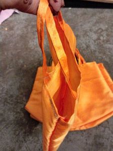 Orange silk fabric Bag