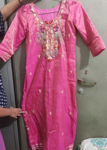 Pink Embroidered Kurti