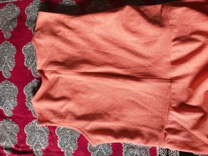 Peach Fit &amp; Flare Dress(Sleeves Are Attached)