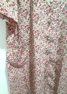 Floral Button-Down Dress With Front Pockets