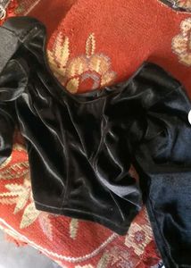 New Velvet Black Blouse