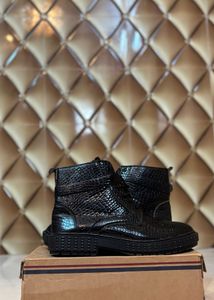 Prada Black Leather Ankle Boots For Men