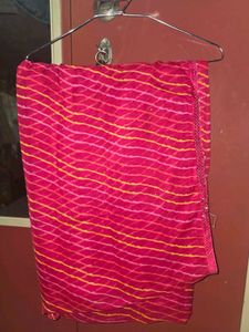 Pink Lehriya Saree
