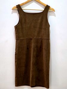 Brown Corduroy Pinafore Dress