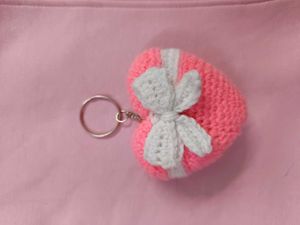 Velentine Special Heart Keychain, Crochet Keychain