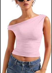 Pink One-Shoulder Top