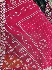 Maroon Bandhej Saree