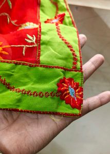 Red Embroidered Saree