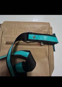 Vintage Leather &amp; Turquoise Accent Bag From Metro