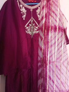 Elegant Embroidered Kurta with pant &amp;dupatta