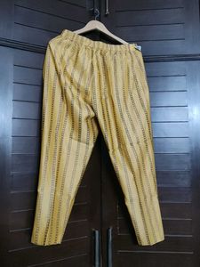 Elegant Yellow &amp; Pink Embroidered Silk Kurta Set