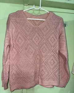 Pink Pearl Embellished Sweater