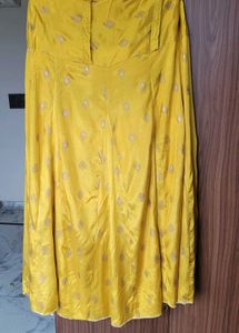 Yellow Printed Maxi Skirt