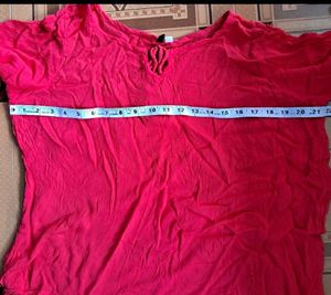 Dot&#39;s Coral Crush Fabric Top