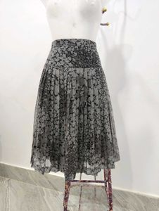 Pleated Floral Print Skirt