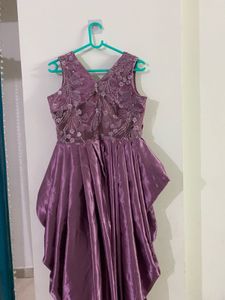 Elegant Purple Dhoti Style Dress