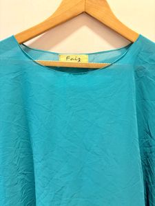 Teal Blouse with Colorful Cuffs