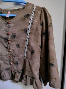 Brown Cottage core Blouse/Top
