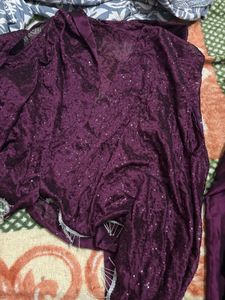 Elegant Purple Sequin Blouse